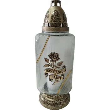 Svíčka Hřbitovní Svíčka celoroční pro milovanou babičku, zlatý, 31 cm