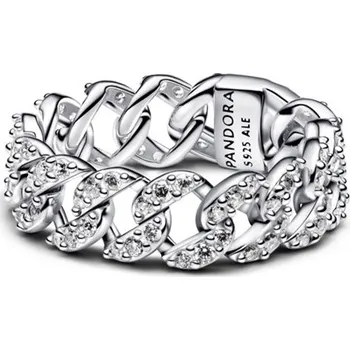 Prsten Prsten PANDORA Kubánský řetízek s&nbsp;pavé 52 193557C01-52