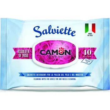 Kosmetika pro psa Vlhčené ubrousky pro zvířata Camon s vůní růží 40ks