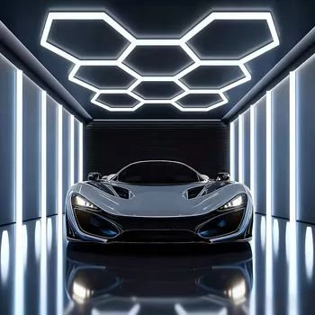 Lampička LED Lampa Hexagon Panel Osvětlení Dílna Garáž Dům 257x244cm 280W 6500K