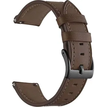 Příslušenství k chytrým hodinkám Madvell Kožený řemínek tmavě hnědá s černým zapínáním 20mm