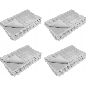 deka Sada 4 Dek z umělé králičí kožešiny Šedé 130 x 150 cm