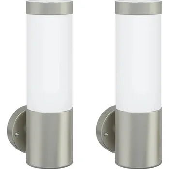 Venkovní osvětlení vidaXL Venkovní nástěnné svítidlo 2 pcs Stříbrná 12 x 8,5 x 27 cm [4005934]