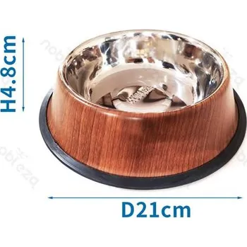 Miska pro psa Nerezová miska Nobleza S - dřevěný design