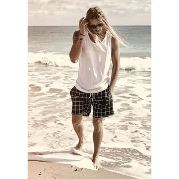 Pánské plavky Pánské plavky kostkované černé/bílé Urban Classics černá 2542829