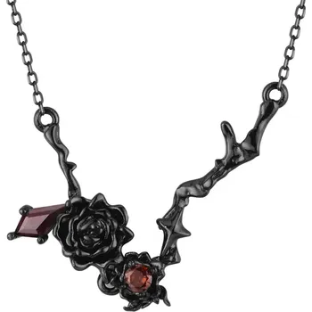Řetízek Olivie Stříbrný náhrdelník ČERNÁ RŮŽE 9485 Ag 925; ≤5 g.