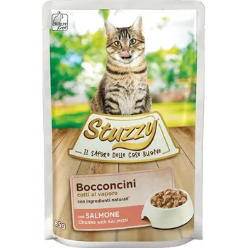 Krmivo pro kočku Agras Delic Stuzzy Cat Chunks - Kousky lososa v šťávě 85g
