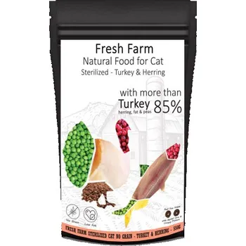 Krmivo pro kočku Fresh Farm No Grain Sterilized Cat - krůta a sleď 550 g
