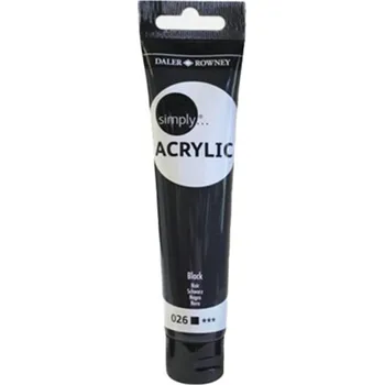 Výtvarná barva Daler-Rowney Barva akrylová Simply 75 ml, Black