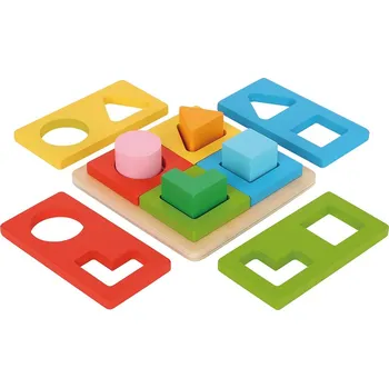 Dřevěná hračka Dřevěná skládačka s geometrickými tvary