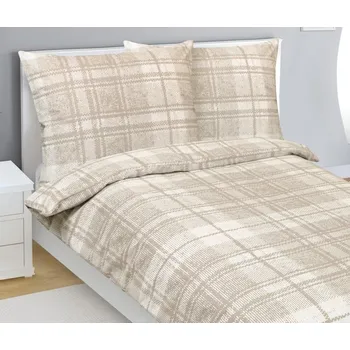 Povlečení bavlněné Béžová,Bílá BX1001403 - 140x220, 70x90 cm