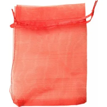 Dárková taška Dárkový sáček organza červený 15 x 10 cm