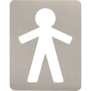 Nerezová cedulka WC Muži - rovná