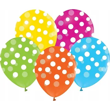 Balónek Balónky gumové barevné mix puntíky narozeniny 5ks
