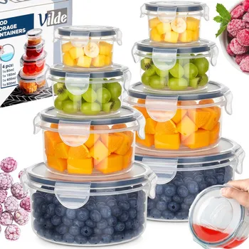 Dóza na potraviny 8x Kuchyňské HERMETICKÉ dózy na potraviny s těsněním - sada dóz