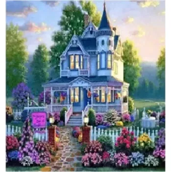 Obraz Diamantová mozaika Domeček se zahrádkou Norimpex
