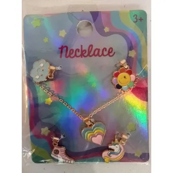 Náhrdelník Náhrdelník s přívěsky, kytička, srdíčko