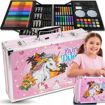 Výtvarná sada VÝTVARNÁ SADA NA MALOVÁNÍ V KUFRÍKU JEDNOROŽEC 145 dílů