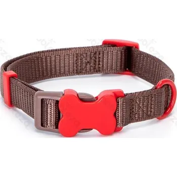 Obojek pro psa Obojek Nobleza s kostičkou Neon L (š. 2,5 cm x d. 40-60 cm) Barva: Hnědá