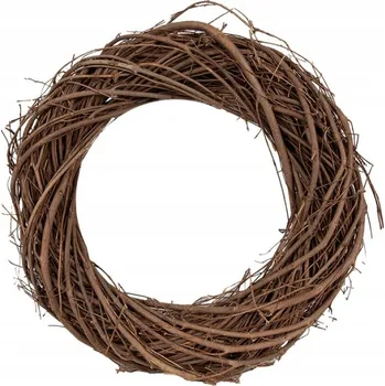 Věnec Hnědý proutěný věnec Alex - 25 cm
