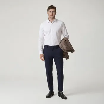 Pánské kalhoty Reserved - Kalhoty chino slim fit - tmavomodrá - 6704L-59X - 6704L-59X-M