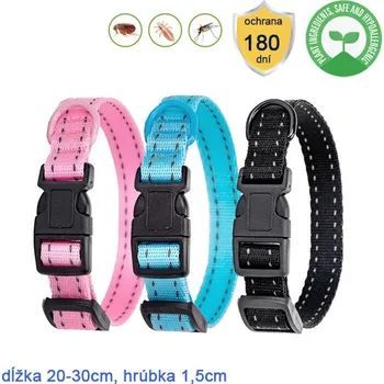 Obojek pro psa Antiparazitní nylonový obojek Nobleza pro psa 20-30 cm Barva: Růžová