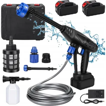 Vysokotlaký čistič Akumulátorová tlaková myčka 100 bar 500 W 21 V + 2 baterie pro auto a zahradu