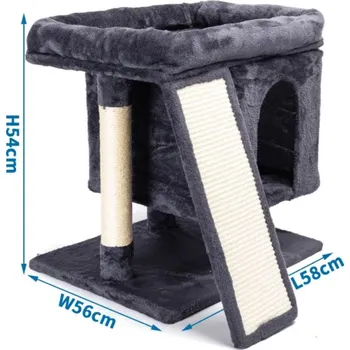 Škrabadlo pro kočky Nobleza s domečkem tmavě šedé 1ks