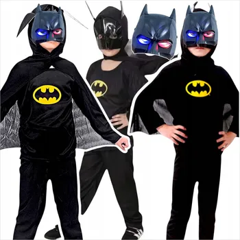 Karnevalový kostým KOSTÝM BATMAN OBLEČENÍ PRO CHLAPCE SVALOVÝ KOSTÝM + SVÍTÍCÍ MASKA