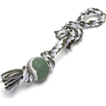 Hračka pro psa Bavlněné lano s míčkem Nobleza 45 cm - 3 barvy Barva: Zelená