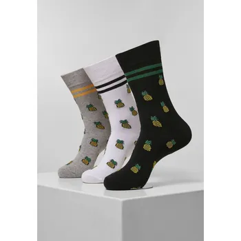 Ponožky z recyklovaného ananasu po 3 baleních bílá/vřesově šedá/černá Mister Tee šedá 2543444