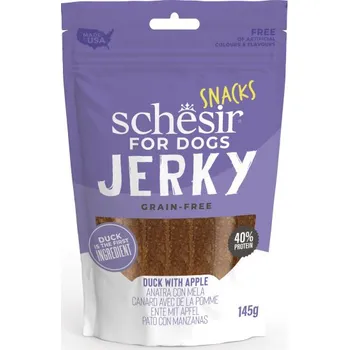 Volný čas Schesir Dog Jerky Grain Free - Kachna s jablkem 145g