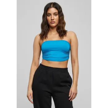 Dámské oblečení Dámské tričko Bandeau v tyrkysové barvě Urban Classics světle modrá 2541467