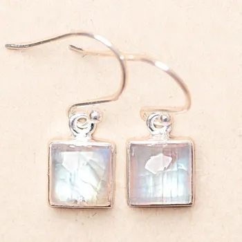 Náušnice Měsíční kámen duhový náušnice stříbro Ag 925 LOT4 0,9 cm, 3,8 g