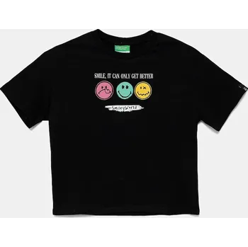 Dětské bavlněné tričko United Colors of Benetton 3I1XC10NQ.G.Seasonal černá 99X, vel. 160