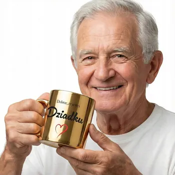 HRNEK PRO DĚDEČKA ZLATÝ KERAMICKÝ DÁREK NA DEN PRARODIČŮ 330 ml