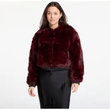 Dámský kabát Kabát Desigual Raspberry Fur Jacket Red S