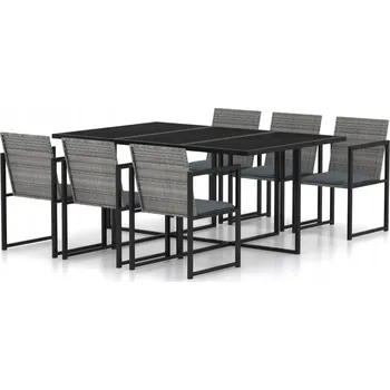 Sedací souprava zahradní ratan VidaXL šedá 7 ks