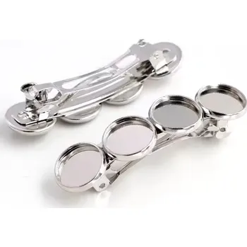 PourArt Lůžko na pryskyřici LS4x12 Spona do vlasů 12mm Rhodium 5ks