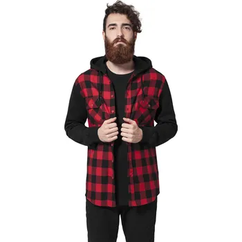 Pánská větrovka Pánská bunda Urban Classics Flanell Urban Classics černá | tmavě červená | červená 1754917