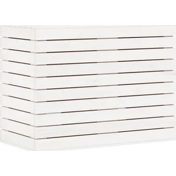 Koš na prádlo Koš na prádlo, bílý, 88,5x44x66 cm, masivní borovicové dřevo