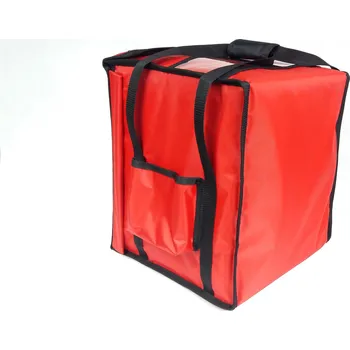 Taška na bowlingovou kouli FURMIS Taška na pizzu na 8 krabic 350x350 mm, z nylonu, červená s černým lemováním | FURMIS, T8S