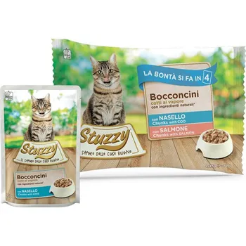 Krmivo pro kočku Stuzzy Cat Chunks Multipack treska a losos kousky 4x85g