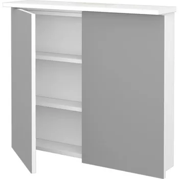 Zrcadlo DŘEVOJAS Sani 80 2D galerka s LED (zrcadlo 40/40) BÍLÁ lesk 29367