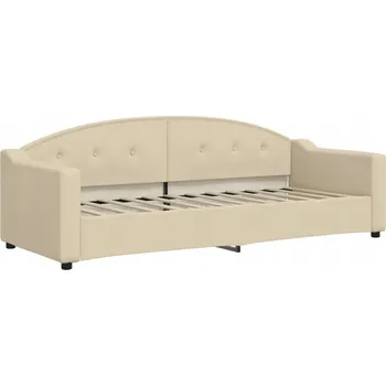 Postel Čalouněná jednolůžková postel VidaXL 80x200 cm, krémová
