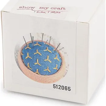 kreativní sada Kreativní sada na výrobu jehelníčku s dřevěným podstavcem - 6 modrá