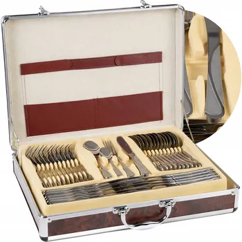 Příbor SADA PŘÍBORŮ 72 KS PRO 12 OSOB – NEREZOVÁ OCEL, KUFR