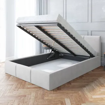 Postel Čalouněná dvoulůžková postel ŚpijZdrowo 180x200 cm bílá