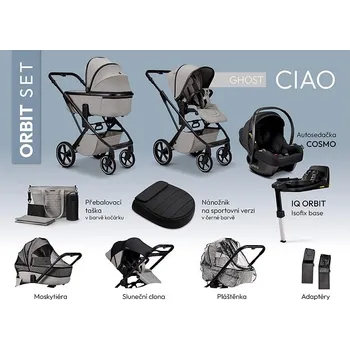 Kočárek MOON kombinovaný kočárek CIAO ORBIT SET 2026 Ghost