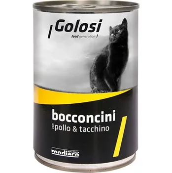 Krmivo pro kočku Zoodiaco Golosi Bocconcini - Kuřecí a krůtí s rýží 400g